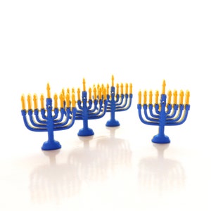 Menorah Buttons by Shelly's Buttons / Jewish Arts and Crafts Embellishments - Set of FOUR or EIGHT