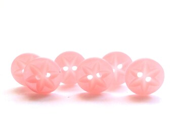 Pale Pink Star Round Buttons by Hemline // Classic Garment Findings - Set of SIX