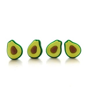 Avocado Flat Back Embellishments / Guacamole Vegetable Food Flat Back Decorations - Set of FOUR