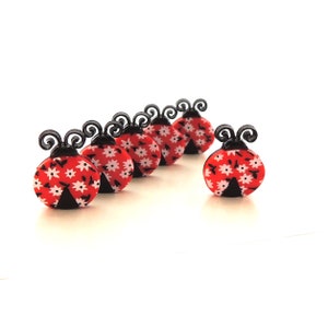 Ladybug Love Buttons by Dress It Up / Novelty Insect Sewing Embellishments - Set of SIX