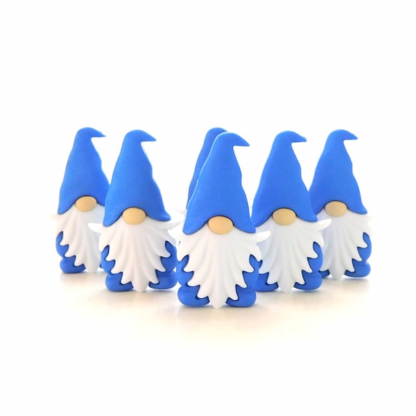 Blue Gnome Buttons by Let's Get Crafty // Fairy Friends Craft Embellishments - Set of THREE or SIX