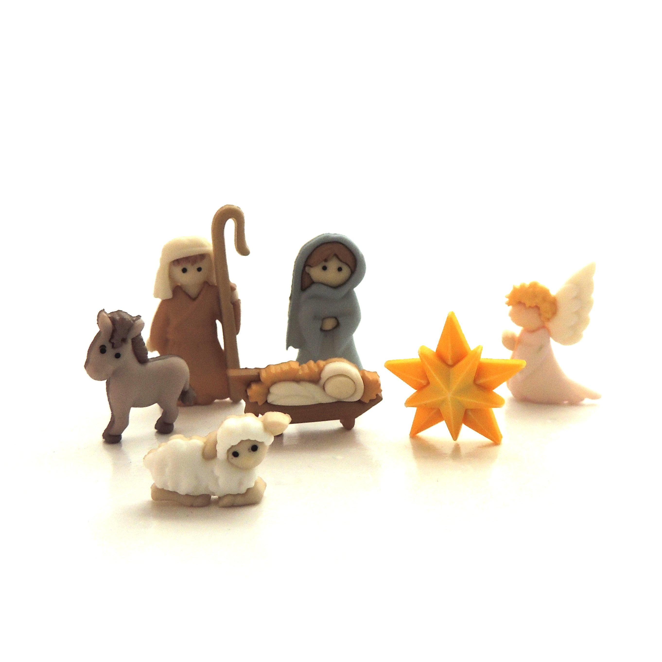 Nativity Buttons by Dress It Up // Jesse James Embellishments Holiday…