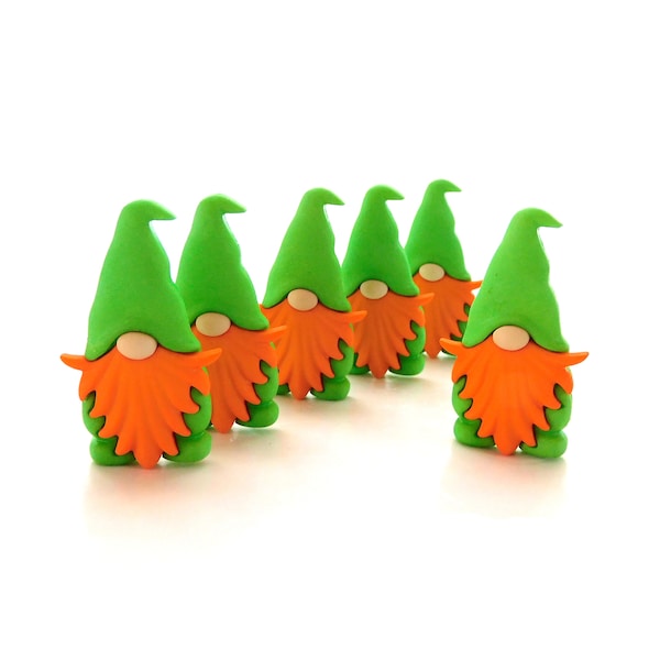 Green Gnome Buttons by Let's Get Crafty // Fairy Friends Craft Embellishments - Set of THREE or SIX