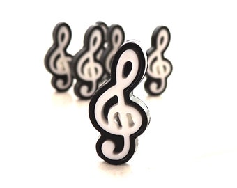 Treble Clef Buttons by Buttons Galore // Music Black and White Violin Piano Sewing Scrapbook Teacher Song Instrument