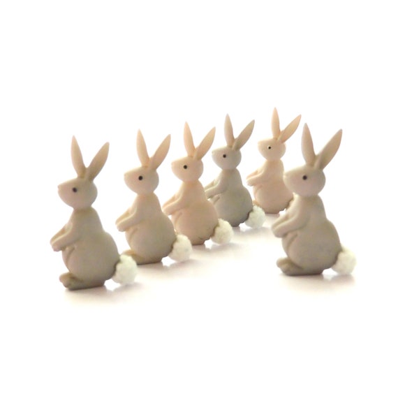 Standing Gray Bunny Buttons by Dress It Up // Jesse James Easter Embellishments - Set of SIX