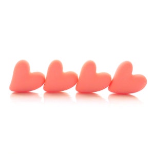 Wonky Pink Heart Flat Back Embellishments / Love Flatback Valentine&#39;s Day Cabochons - Set of FOUR