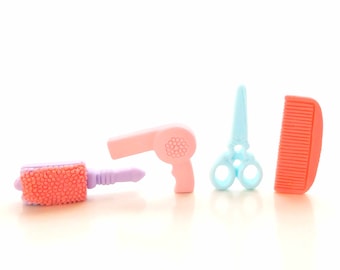 Hair Care Flat Back Embellishments / Kawaii Hair Stylist Decorations - Set of FOUR