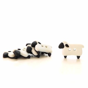 White Sew Thru Sheep Buttons by Dress It Up / Novelty Farm Animal Embellishments Set of SIX image 6