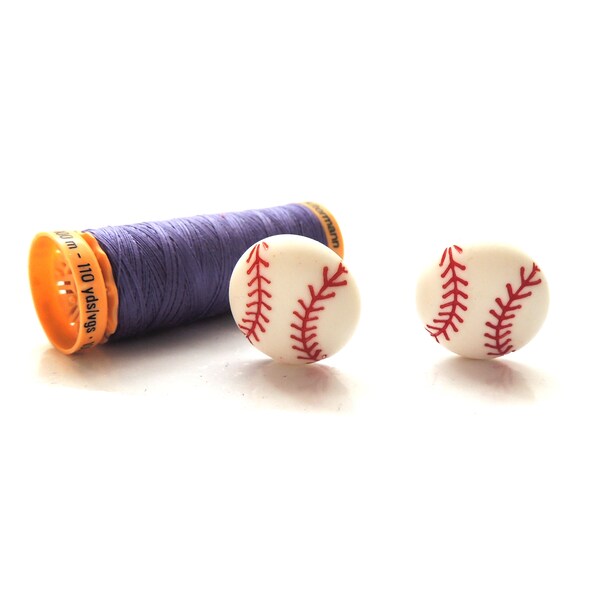 Large Baseball Buttons by La Petite / Novelty Embellishments Softball Coach Team Bow  Blumenthal Lansing 7/8 Inch Shank
