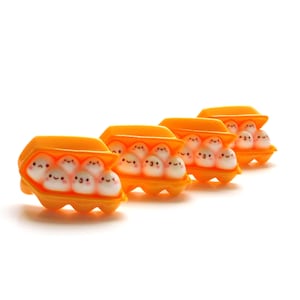 Egg Carton Flat Back Embellishments: Breakfast Food Decorations - Set of 4