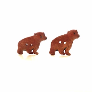 Bear Buttons by Dill / Wild Animal Sew Through Embellishments - Set of TWO