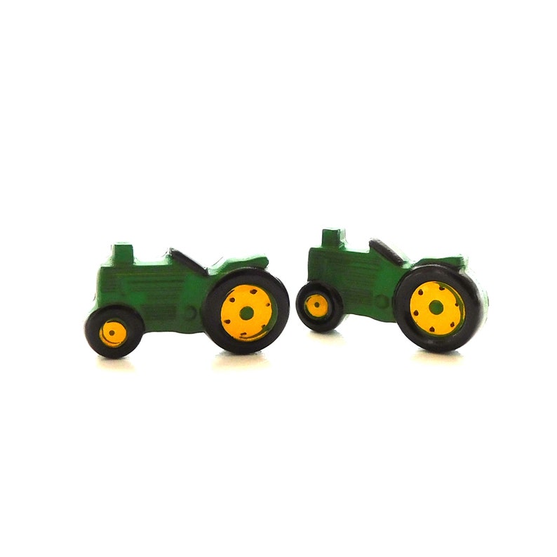 Green Tractor Buttons by Dill / Farming Equipment Embellishments - Set ...