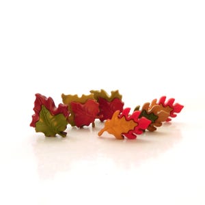 Tumbling Leaves Buttons by Buttons Galore // Fall Leaf Craft Embellishments - set of SIX
