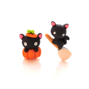 Halloween Cats Flat Back Embellishments: Fall Decorations - Set of FOUR
