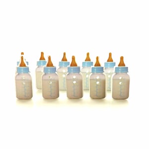 Wood Baby Bottle Buttons // Milk Bottle Chipboard Decorations - Set of TEN