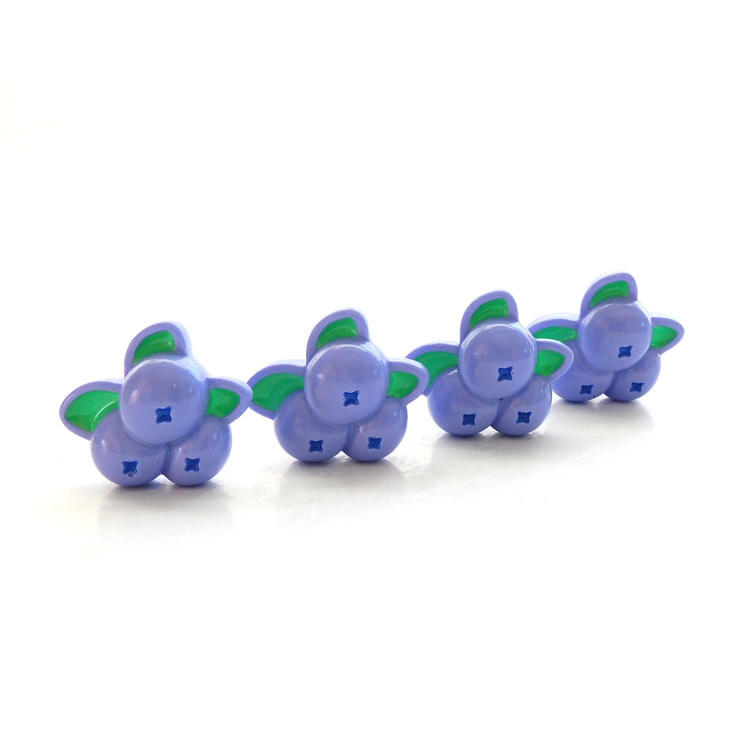Pastel Blueberry Flat Back Embellishments: Craft Decorations (Set of FOUR)