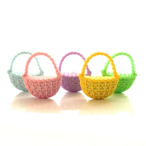 Easter Basket Buttons by Shelly&#39;s Buttons and More / Spring Craft Embellishments - Set of FIVE