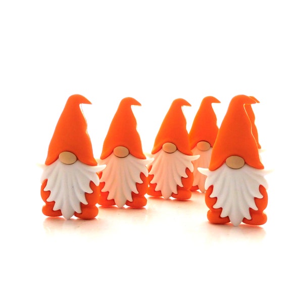 Orange Gnome Buttons by Let's Get Crafty // Fairy Friends Craft Embellishments - Set of THREE or SIX