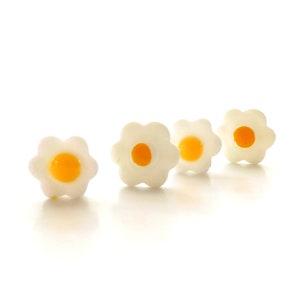 Fried Egg Flat Back Embellishments  / Breakfast Food Flat Back Decorations - Set of FOUR