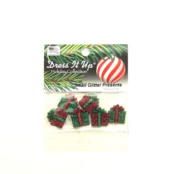 Dress It Up Holiday Embellishments-Small Glitter Presents Dress It Up Holiday Embellishments-Small Glitter Presents