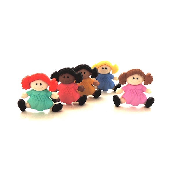 Dolls of the World Buttons by Dress It Up // Jesse James Toy Embellishments