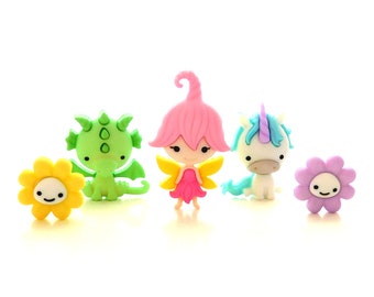 Fairies Welcome Buttons by Dress It up: Fantasy Novelty Embellishments - Set of FIVE