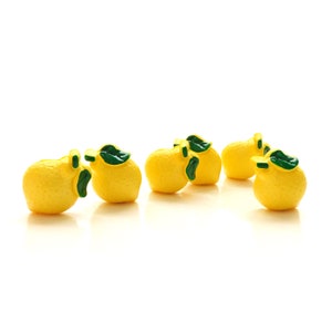 Lemon Buttons by Buttons Galore / Fruit Produce Embellishment - Set of SIX