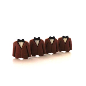 Suit Jacket Flat Back Embellishments / Flatback Dress Clothes Cabochons- Set of FOUR