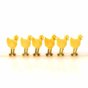 Tall Chicken Buttons by Dress it Up / Farm Animal Craft Embellishments - Set of SIX