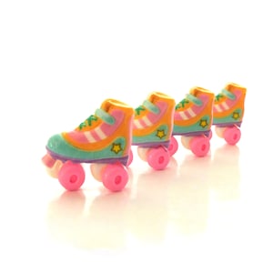 Roller Skate Flat Back Embellishments / Roller Derby Flatback Cabochons- Set of FOUR