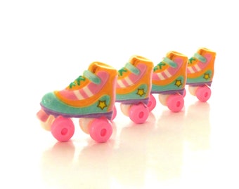 Roller Skate Flat Back Embellishments / Roller Derby Flatback Cabochons- Set of FOUR