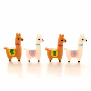 Llama Flat Back Embellishments / Animal Flatback Resin Cabochons - Set of FOUR