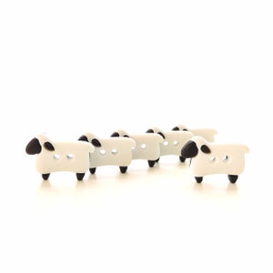 White Sew Thru Sheep Buttons by Dress It Up / Novelty Farm Animal Embellishments Set of SIX image 1