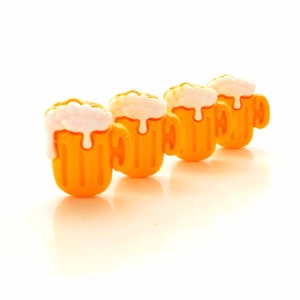 Beer Flat Back Embellishments by Shelly's Buttons / Alcohol Flatback Decorations - Set of FOUR