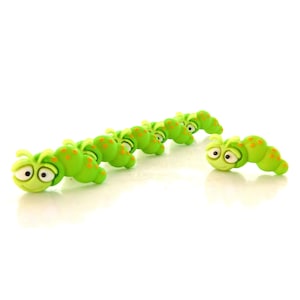Caterpillar Buttons by Dress It Up //Jesse James Insects Worm Embellishments - Set of SIX