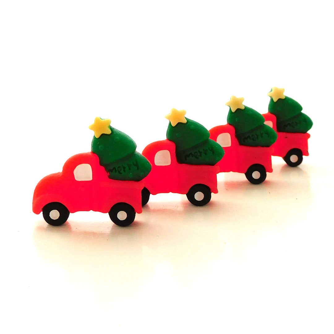 Truck With Tree Flat Back Embellishments / Christmas Flatback - Etsy