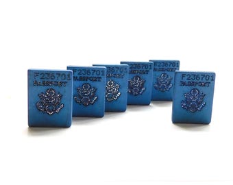 Passport Buttons - Buttons Galore / Novelty Travel Embellishments - Set of SIX