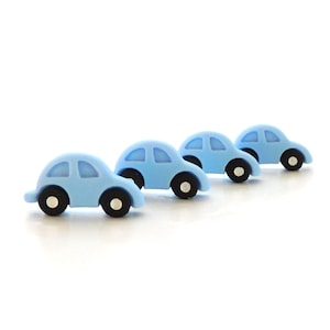 Blue Car Flat Back Embellishments /  Vehicle Flatback Cabochons- Set of FOUR