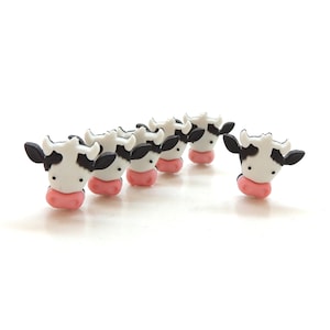 Cow Face Buttons by Dress It Up // Farm Animal Embellishments - Set of SIX