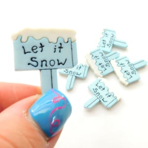 Let It Snow Flat Back Embellishments by Buttons Galore // Holiday Winter Embellishments - Set of SIX