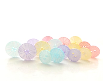 Spring Fancy Buttons by Buttons Galore / Retro Pastel Embellishments  - Set of SIXTEEN