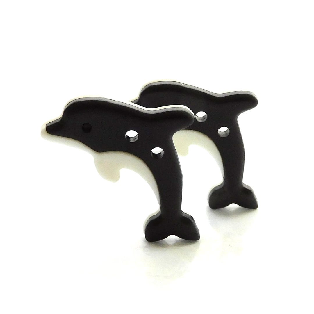 Black Dolphin Buttons by Dill / Ocean Creature Sew Through ...