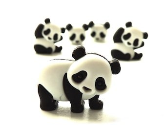 Novelty Buttons 2 SITTING #2 PANDA 1" new Novelty Buttons 2 SITTING #2 PANDA 1" new