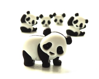 Panda Pile Buttons by Dress it Up / Jesse James Panda Bear Kawaii China Bamboo