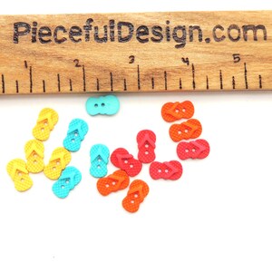 Sew Cute Flip Flops Buttons by Dress It Up // Jesse James Embellishments Summer Sandals Beach Feet Flatback Cabochon Novelty image 5