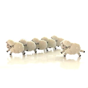 Jumping Sheep Buttons by Dress it Up / Jesse James Lamb Embellishments - Set of SIX