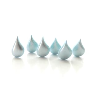 Blue Raindrop Buttons by  Buttons Galore / Novelty Weather Embellishments - Set of SIX