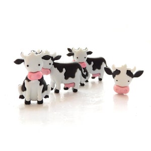 Mooove It Buttons by Dress it Up / Jesse James Cow Embellishments Farm Animals Barnyard