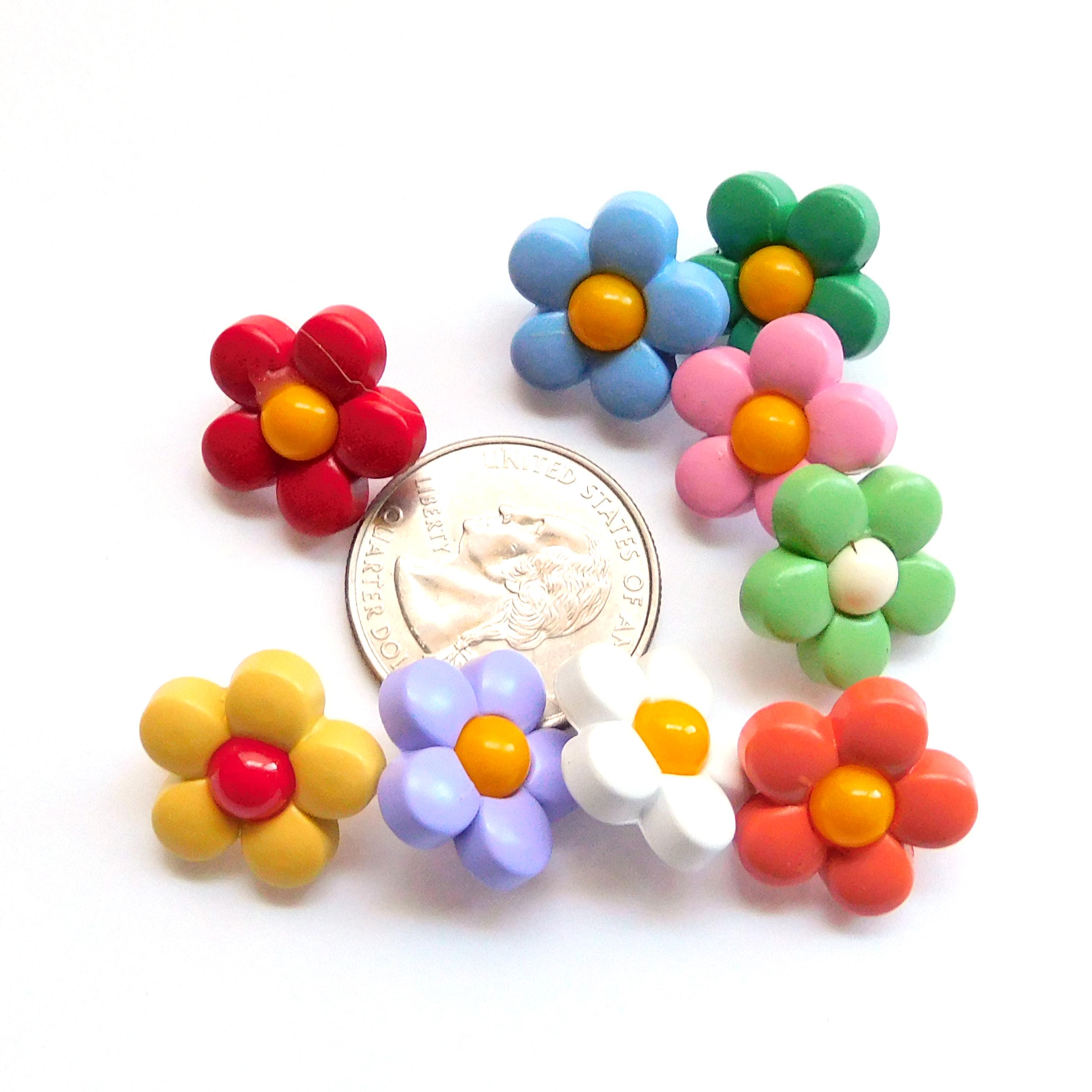 Multicolor Rounded Daisy Buttons by Shelly's Buttons - Floral Craft ...