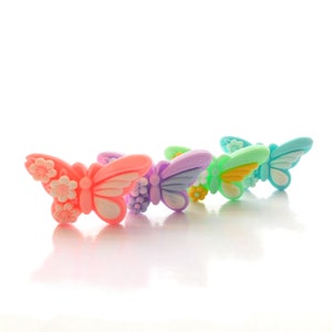 Floral Butterfly Flat Back Embellishments / Insect Flat Back Cabochons - Set of FOUR